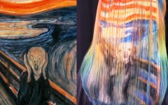 От северного сияния до радуги: парикмахер создаёт на волосах картины известных художников из светящихся красок