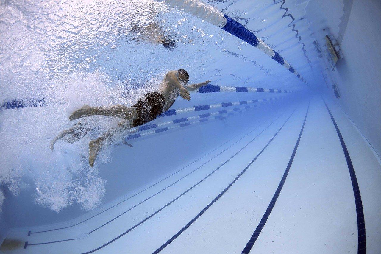 swimming in the pool