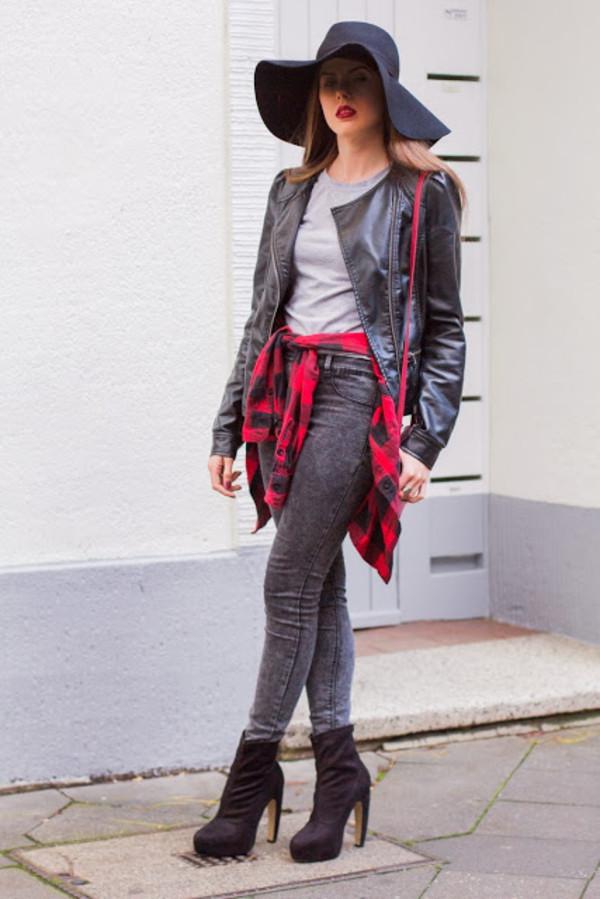 Ankle boots with leather jacket